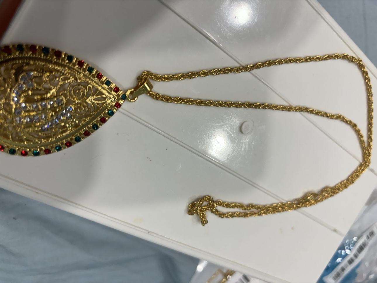 Gold Chain Necklace with Pendant - photo 2