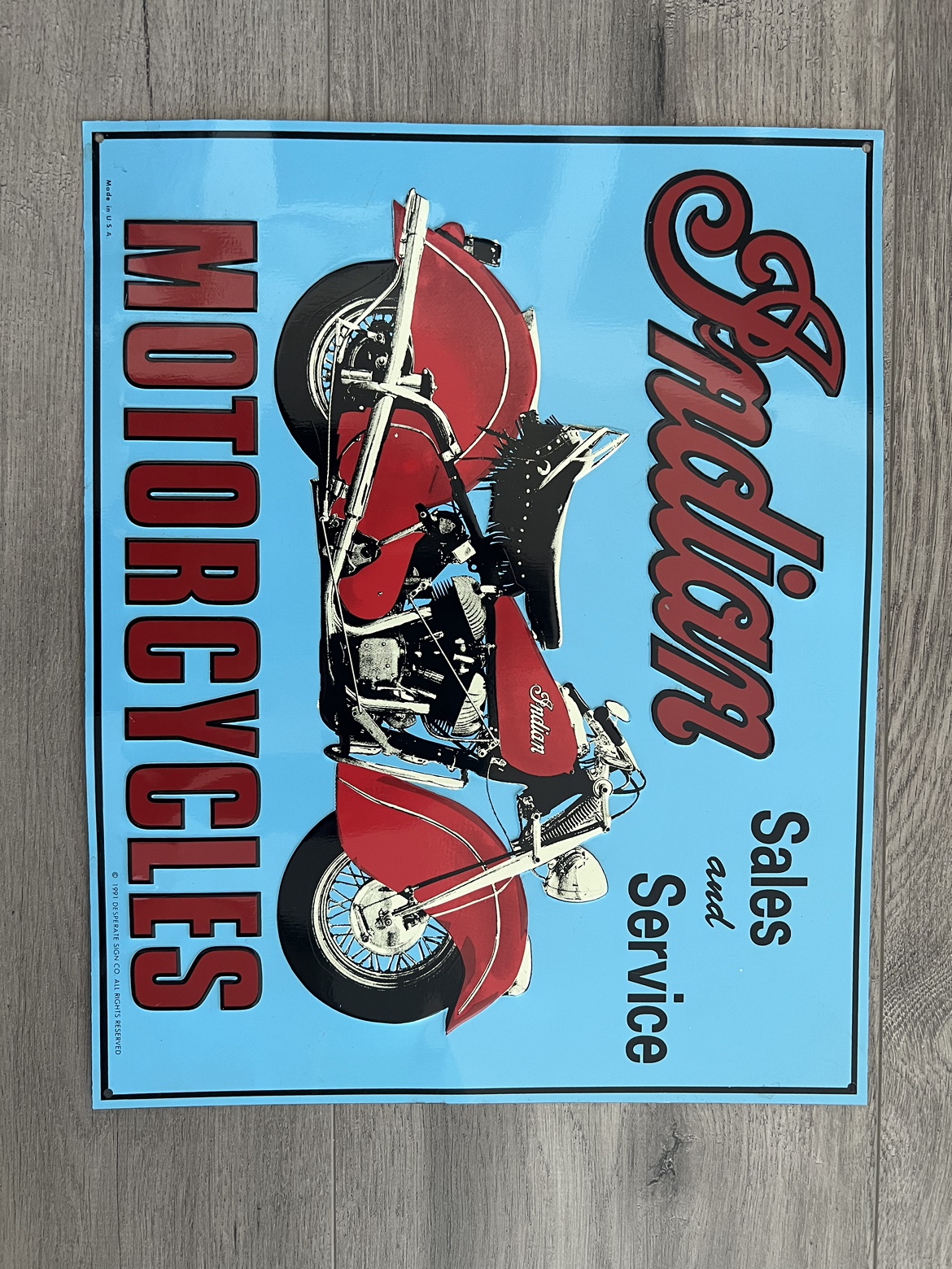 Indian Motorcycles Sales and Service Sign