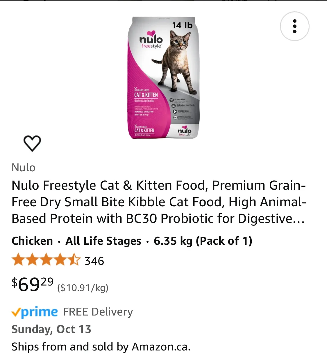 Nulo Freestyle Cat & Kitten Food, Chicken & Cod thumbnail