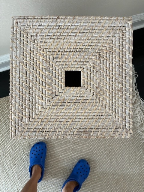 White Wicker Laundry Basket - photo 3