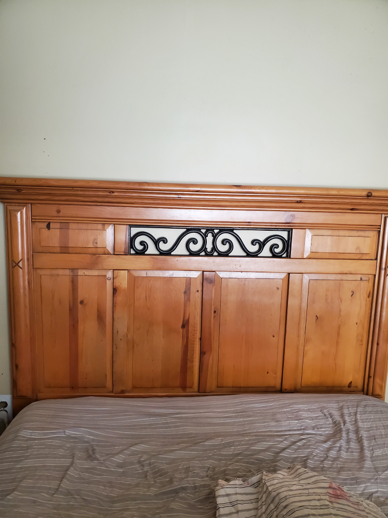 Wooden Nightstand and Queen size headboard - photo 3