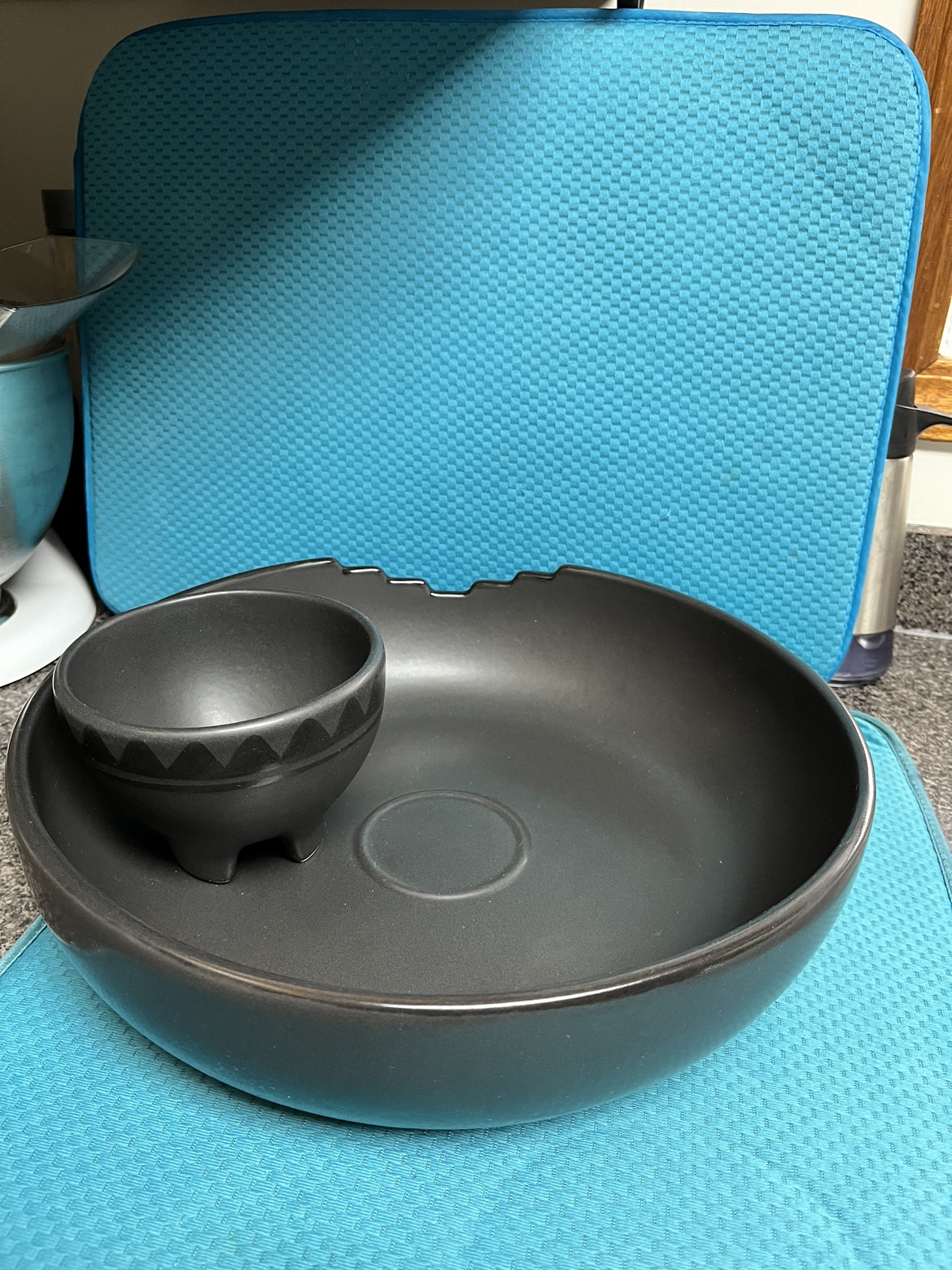 Unique Grey/Black Chip and Dip Serving Set - photo 2