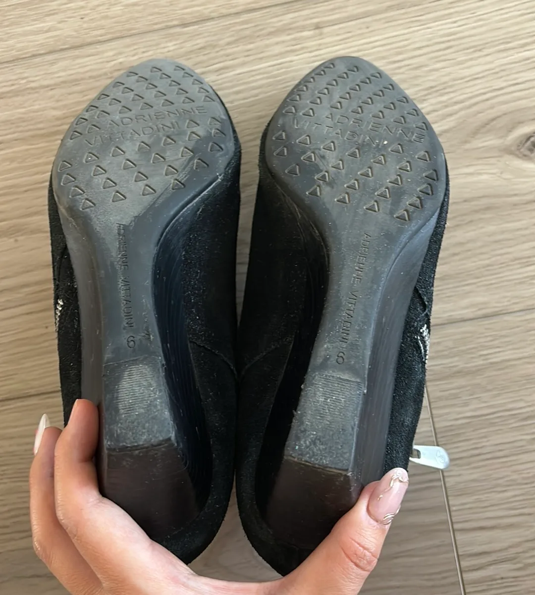 Adrienne Vittadini Black Suede Wedge Booties image indicator(4)