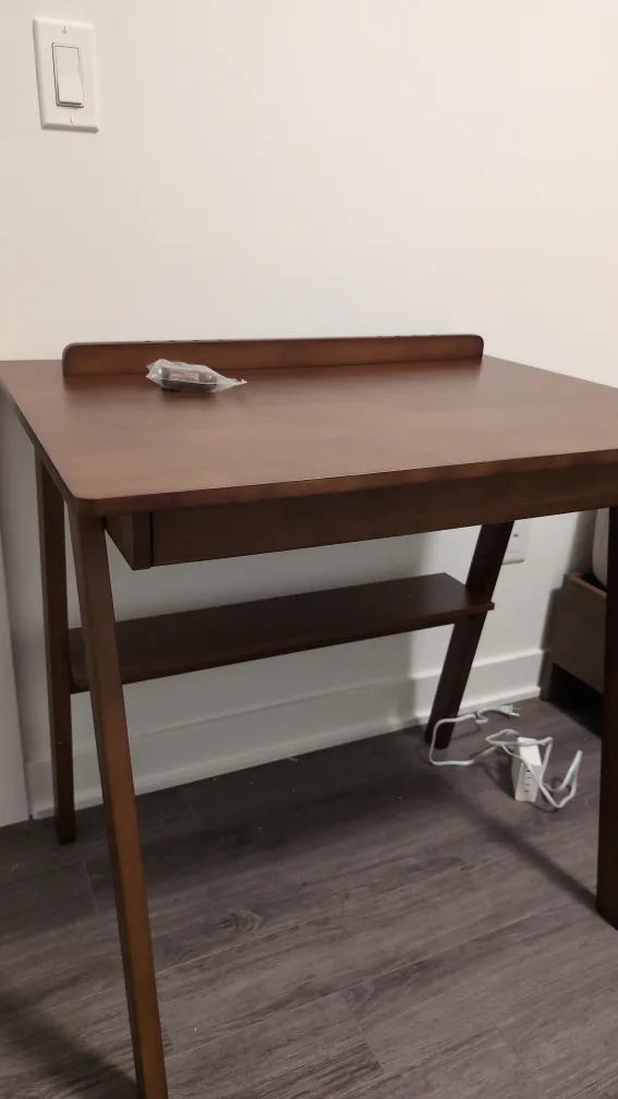 Solid Wood Computer Desk with Drawer thumbnail