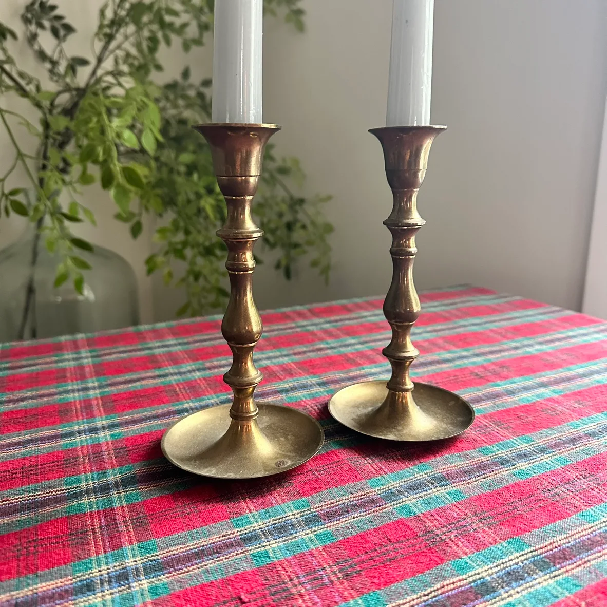 Set of 2 Brass Candle sticks/Holders image indicator(2)