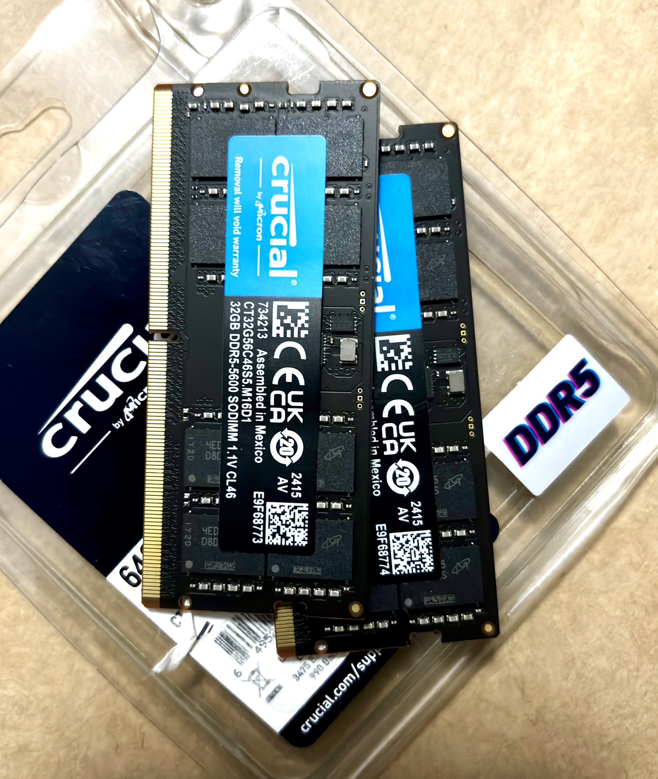Crucial 64GB DDR5 RAM (2x32GB) for laptops