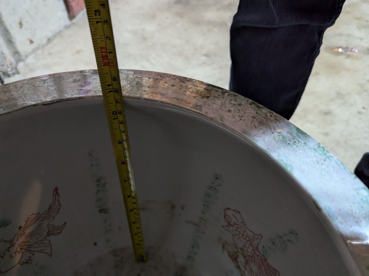 Vintage Chinese Ceramic Planter with Stand - photo 4