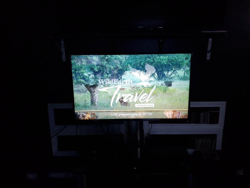 42 inch LG TV with smoked glass stand
