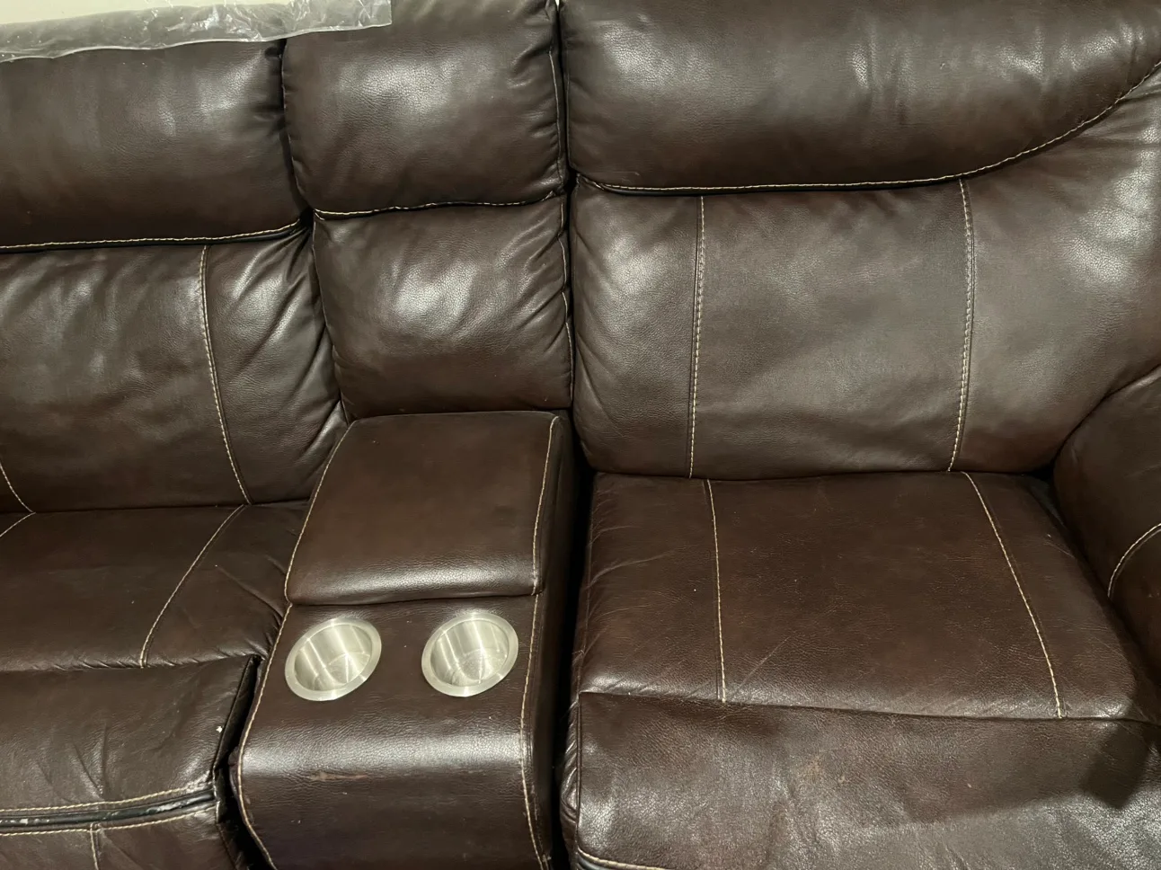 Brown Leather Sectional Sofa image indicator(3)