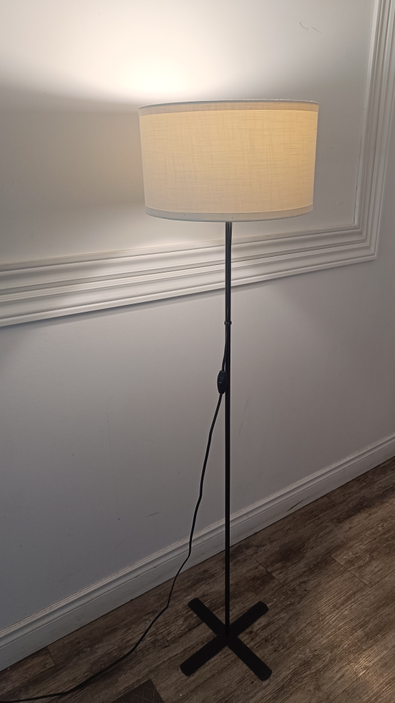 Black Floor Lamp with White Shade - photo 2