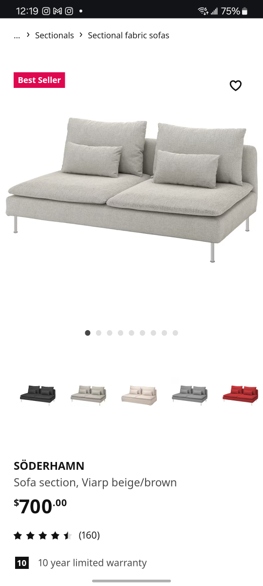 IKEA Söderhamn Corner Sectional Sofa