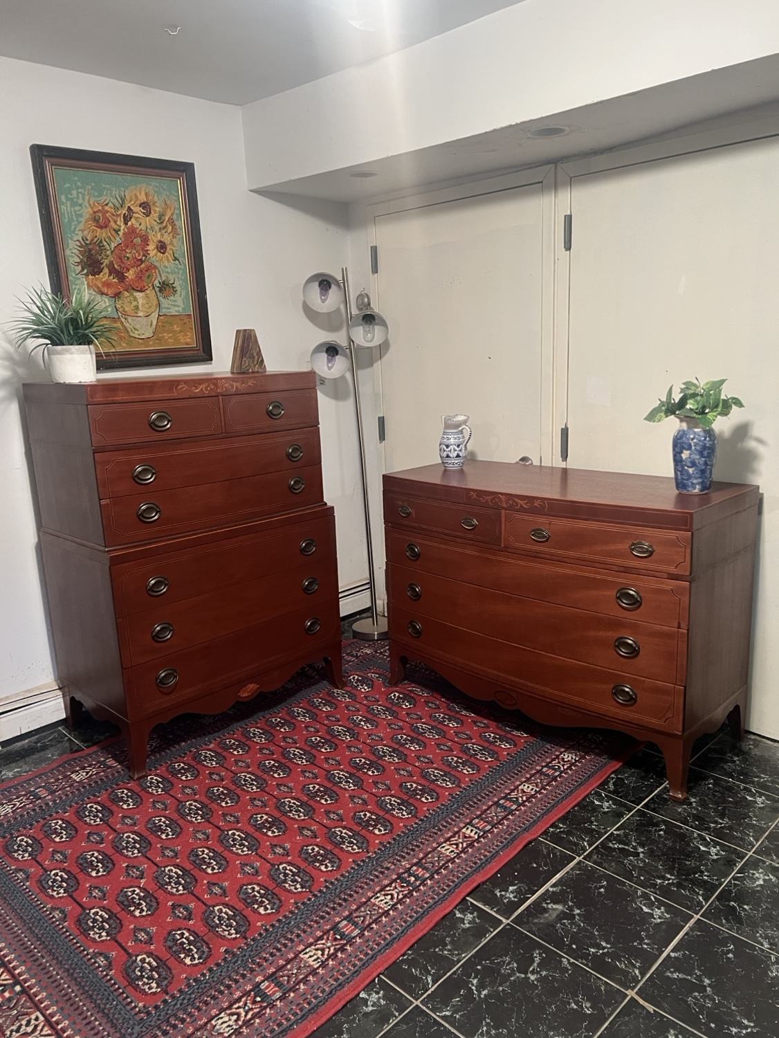 Cheery Red Vintage Wooden Chest & Dresser - Delivery Extra