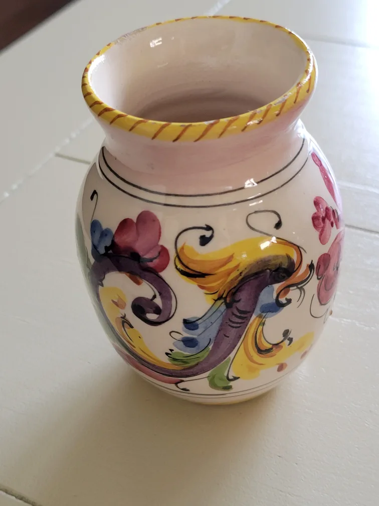 Small Hand Painted Italian Ceramic Vase image indicator(2)