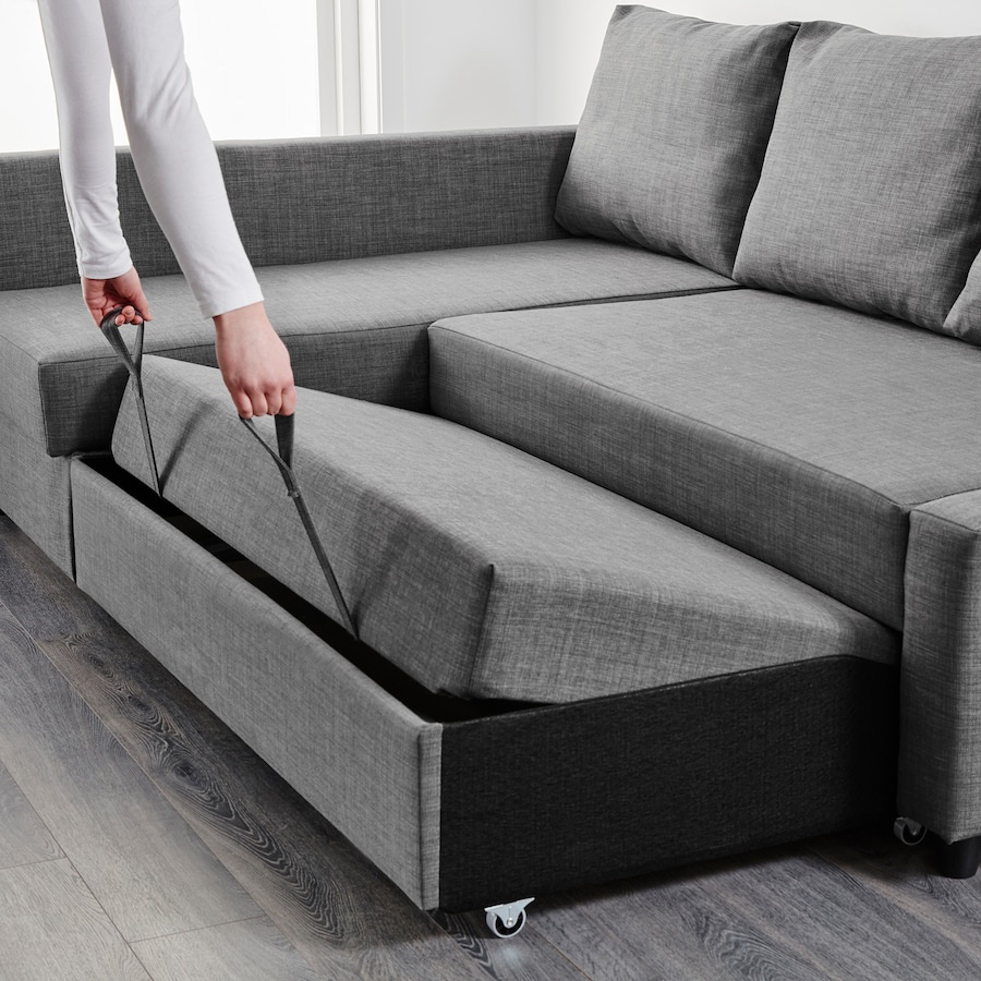 Grey Sectional Sofa Bed with Storage - photo 2