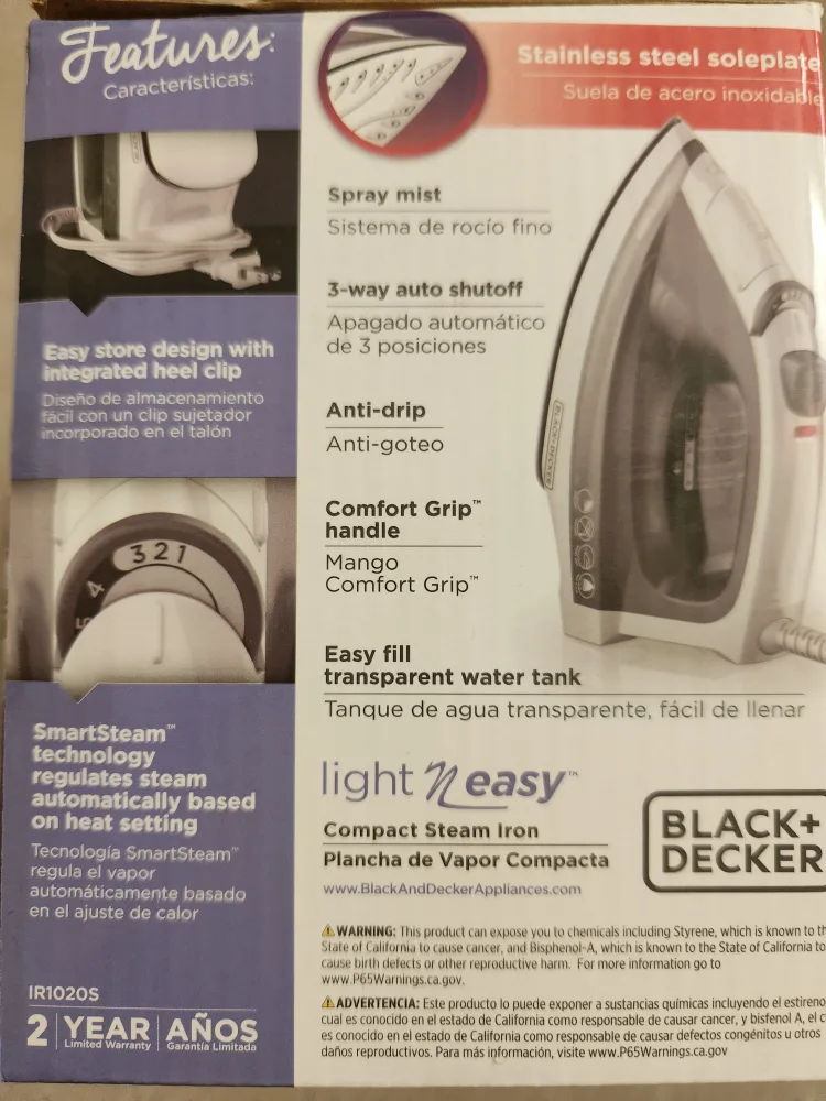 Black+Decker Light N Easy Compact Steam Iron image indicator(2)