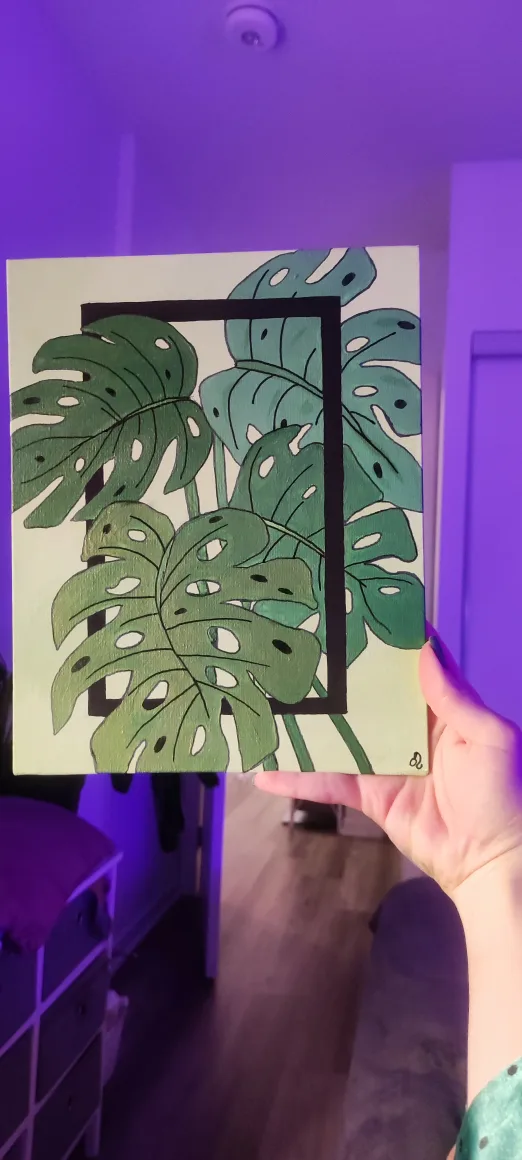 Original Monstera Leaf Painting image indicator(2)