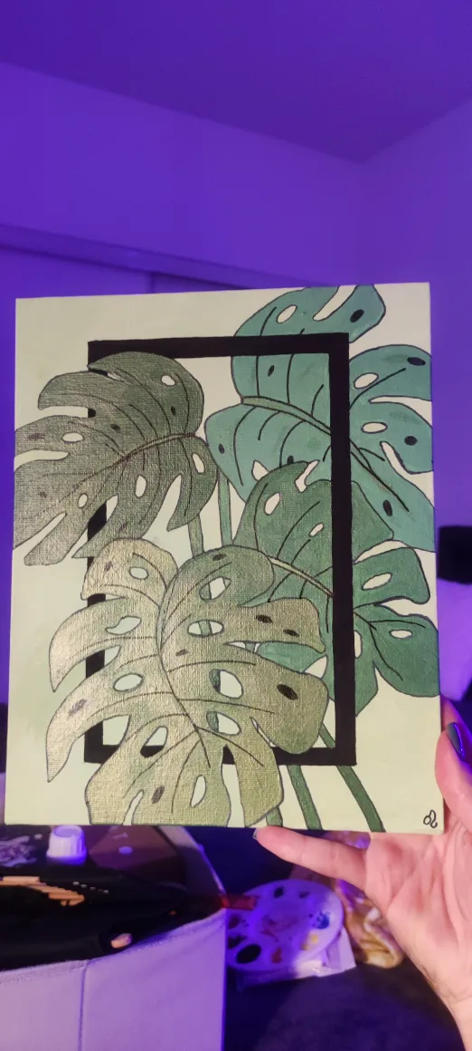 Original Monstera Leaf Painting image indicator(4)