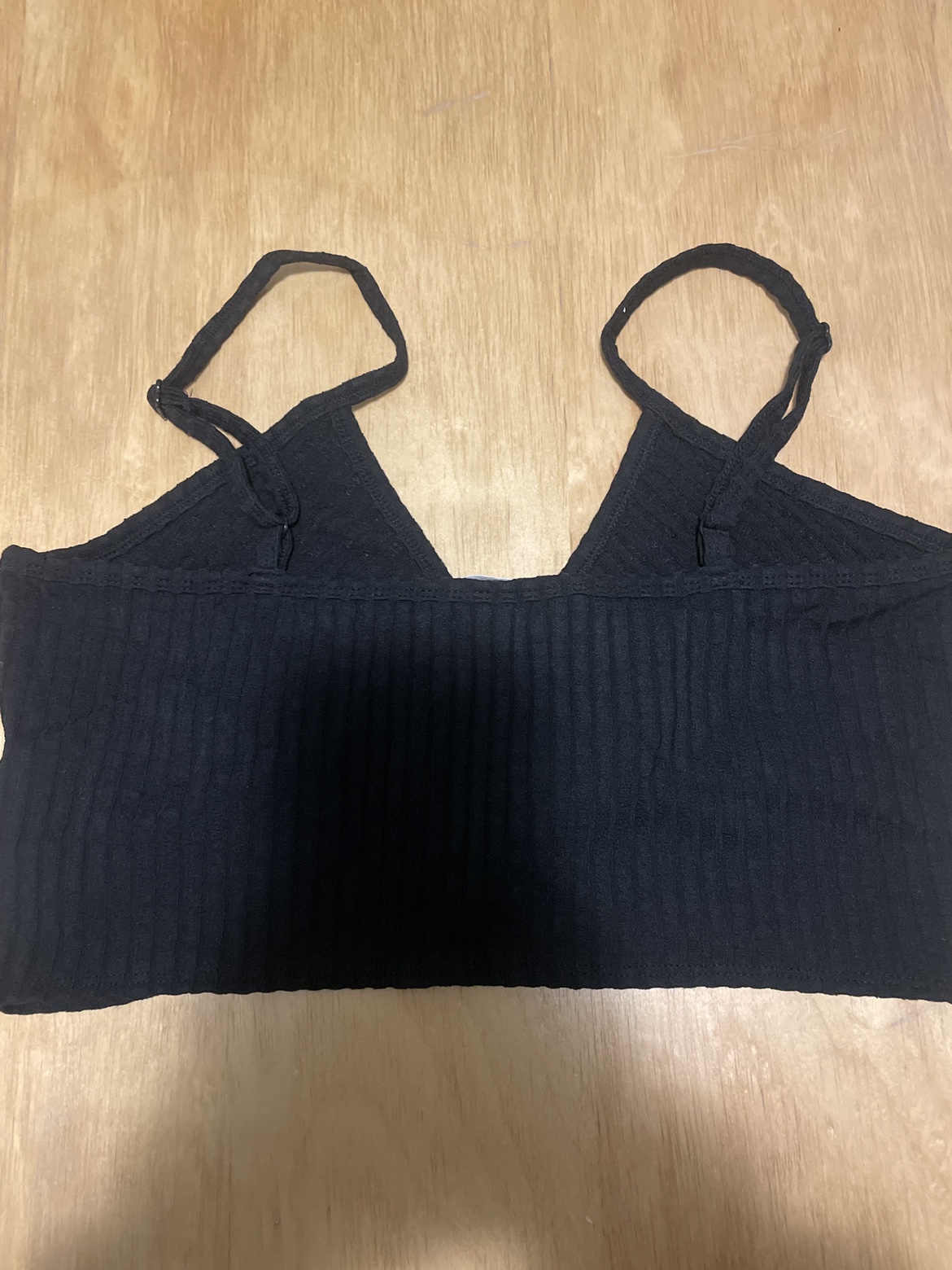 Black Ribbed Crop Top - photo 2