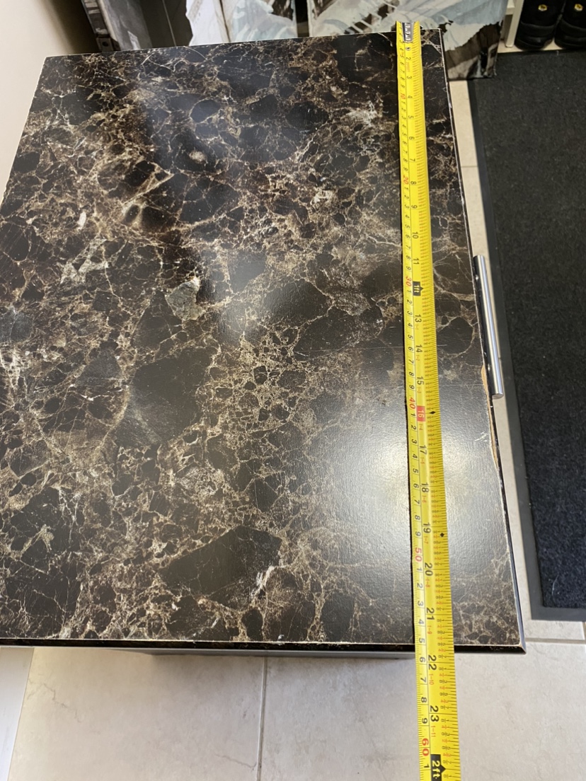 Black Nightstand with Marble Top - photo 4