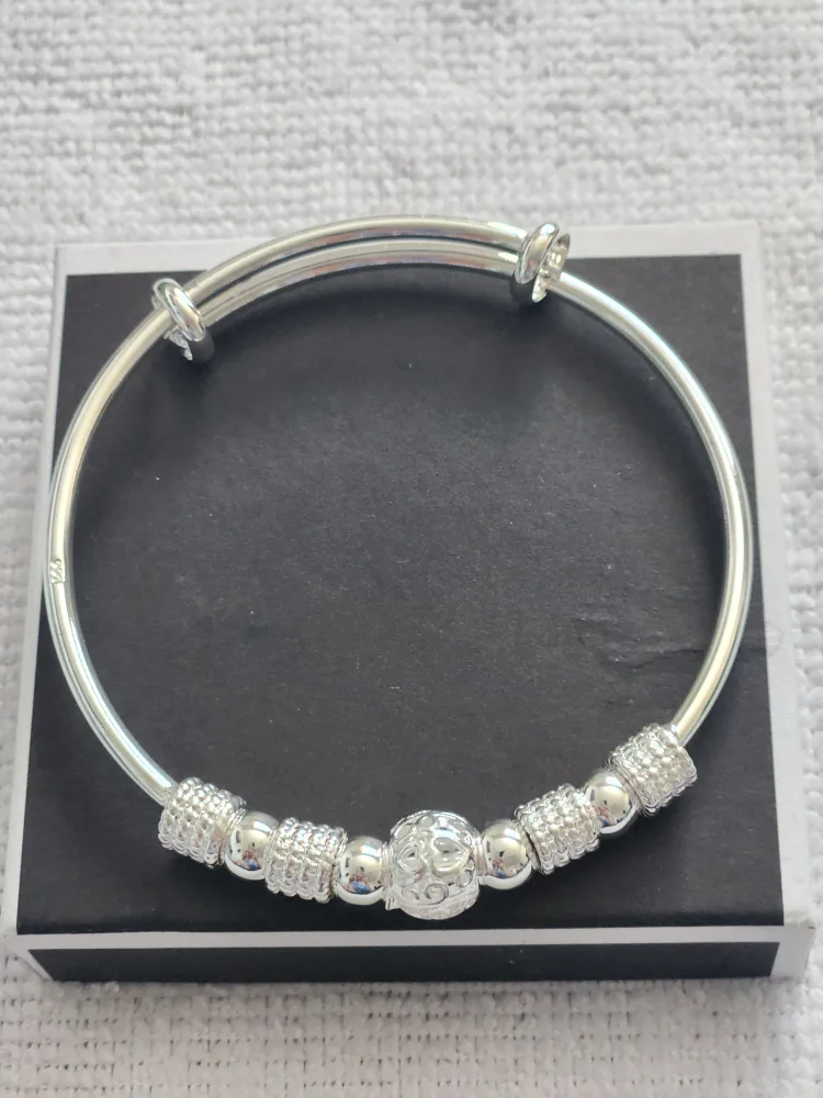 Real Sterling Silver Adjustable Bracelet image indicator(2)