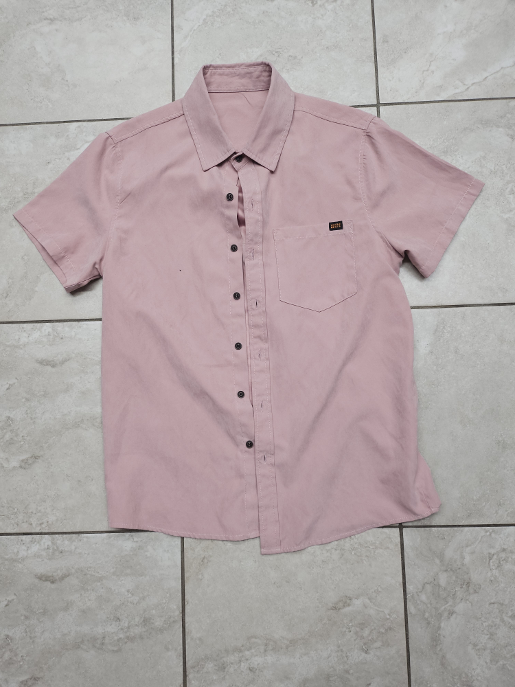 #Freecycle Pink Short Sleeve Button Up Shirt