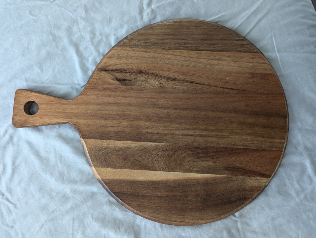 Round Acacia Wood Serving Board with Handle