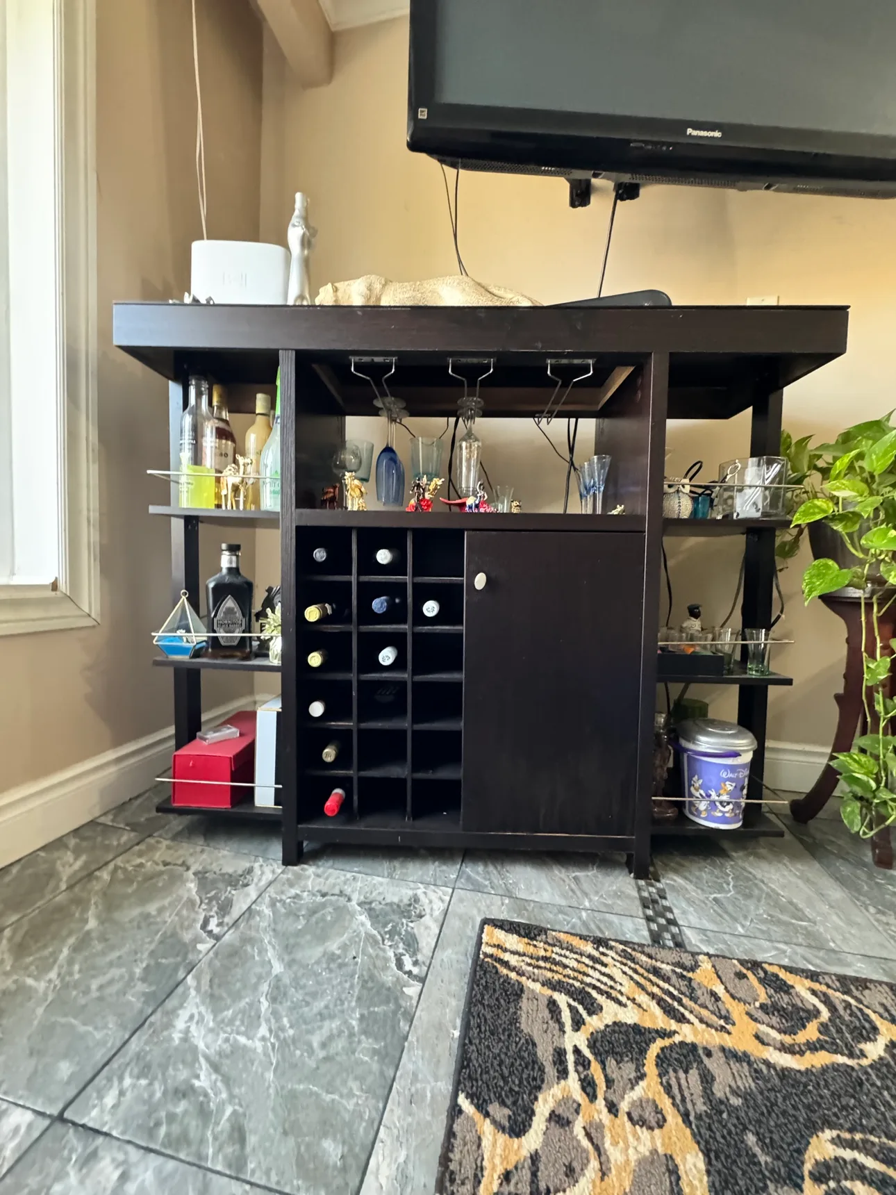 Bar Cabinet with Wine Rack thumbnail