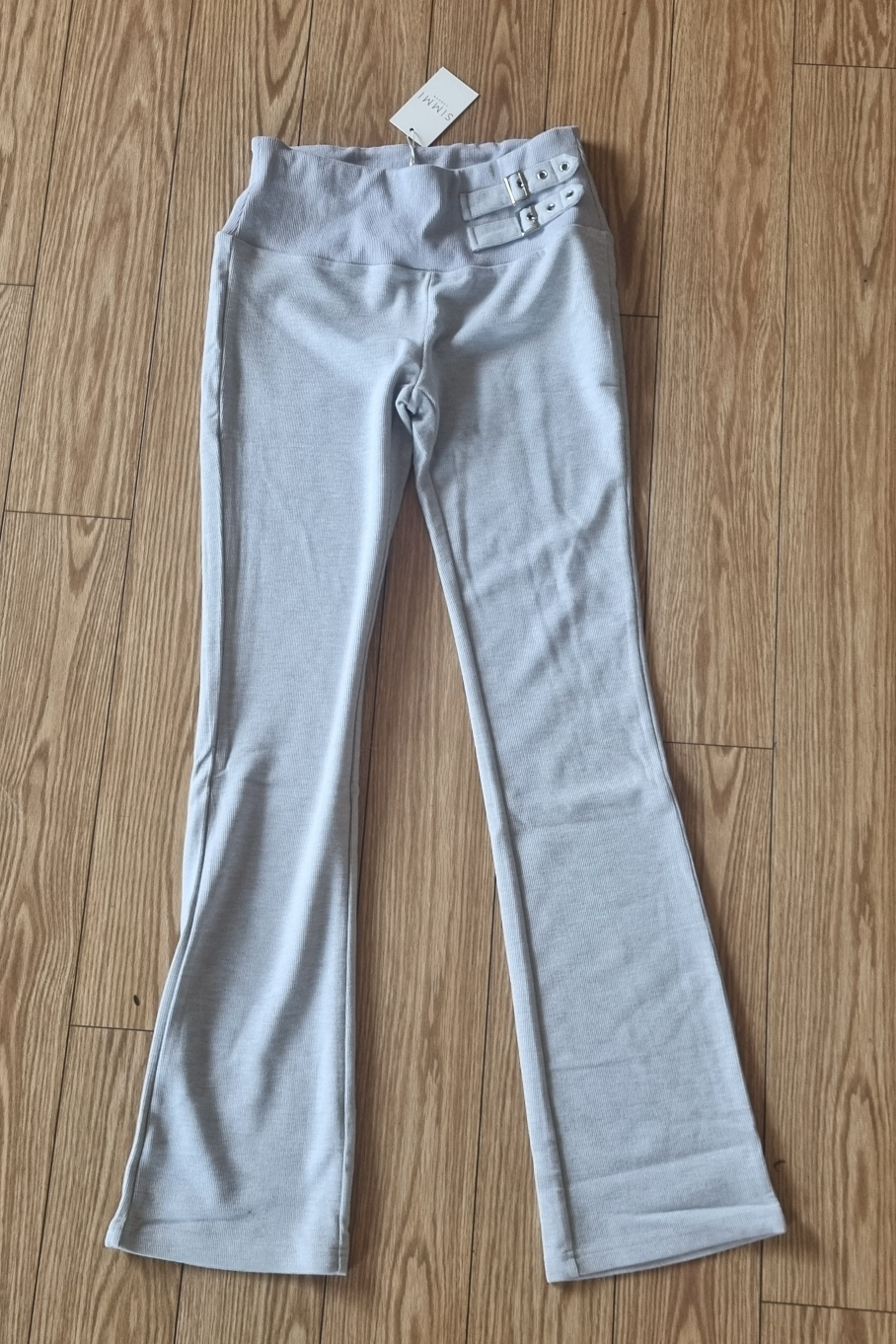 buckle waist fitted flared sweat pants (new with tags)