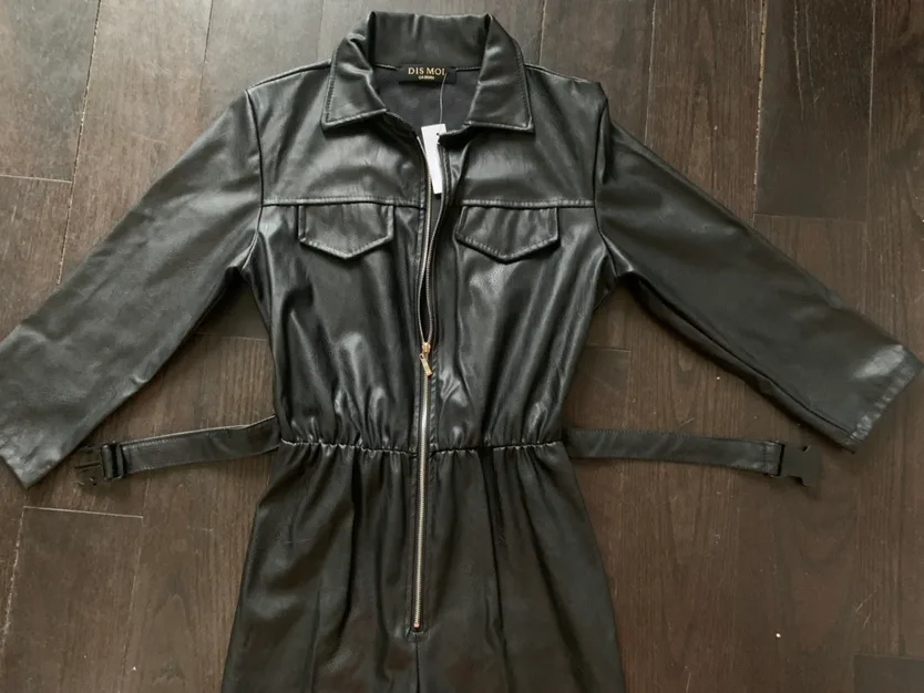 Black vegan Leather Jumpsuit size s - m from Boa boutique image indicator(4)