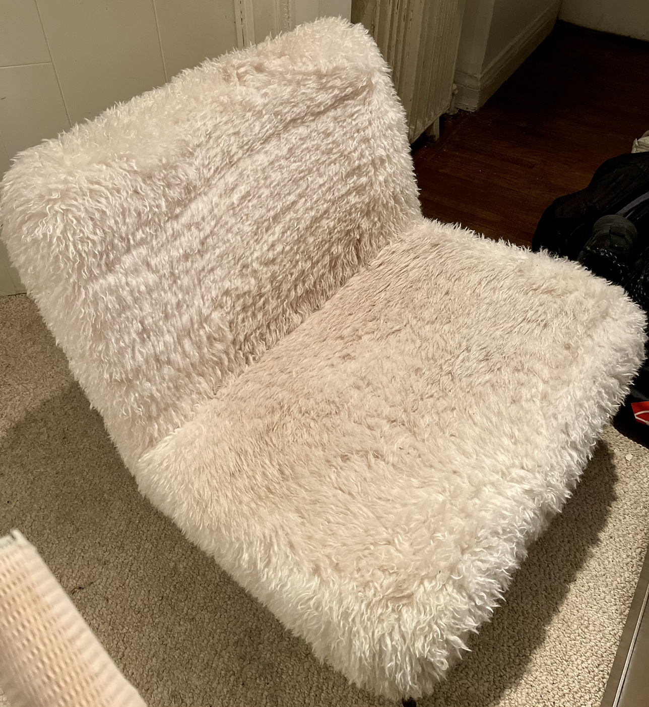White Furry Accent Chair from Home Sense