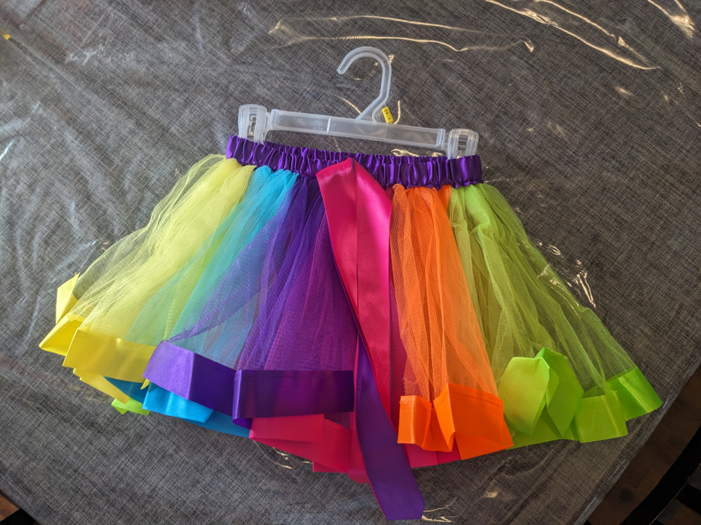 Rainbow Tulle Tutu Skirt with Pink Bow - photo 2