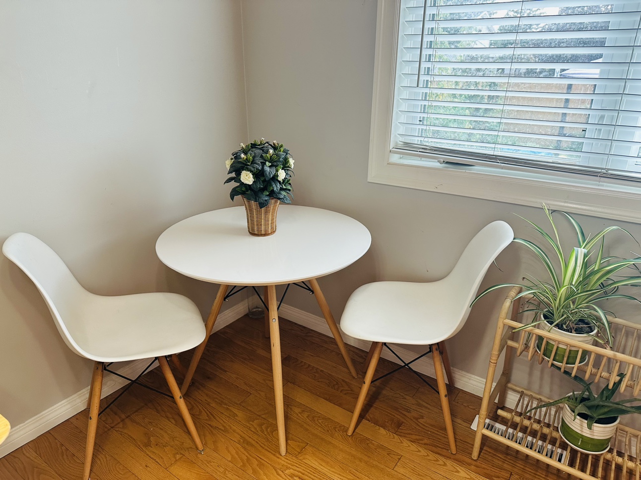 White Dining Table and Two Chairs - photo 2