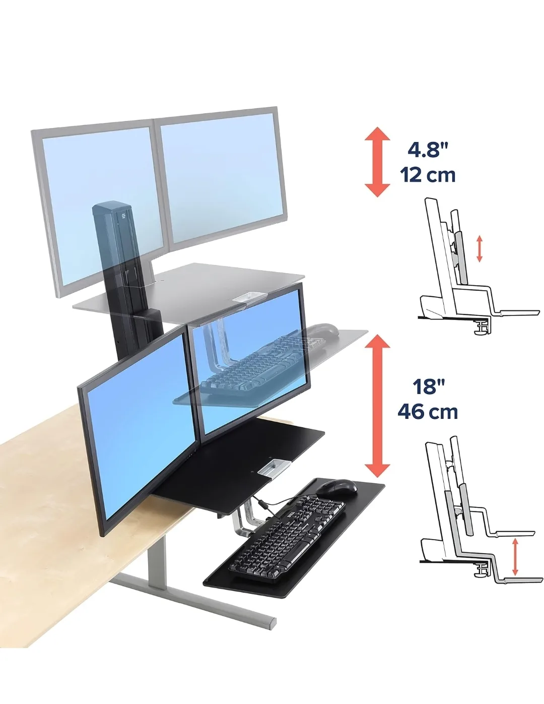 Ergotron – WorkFit-S Dual Monitor Standing Desk Converter image indicator(2)