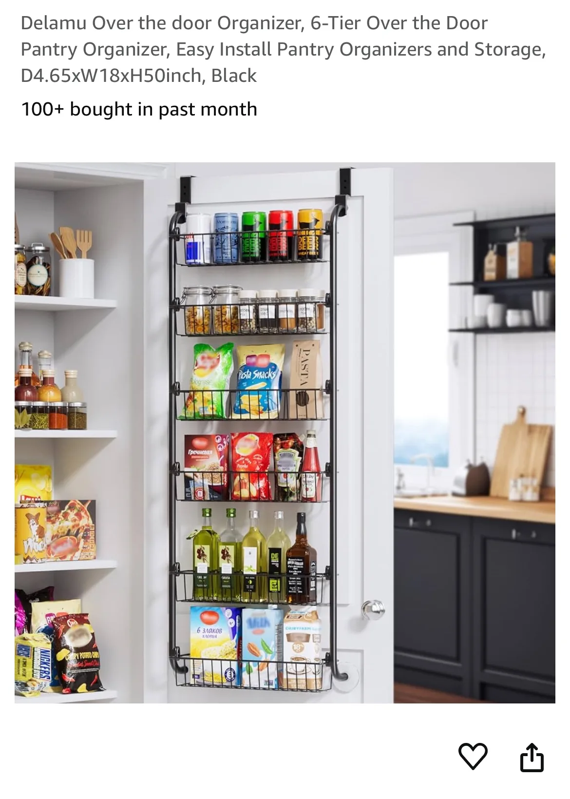 New-6-Tier Adjustable Over the Door Pantry Organizer thumbnail