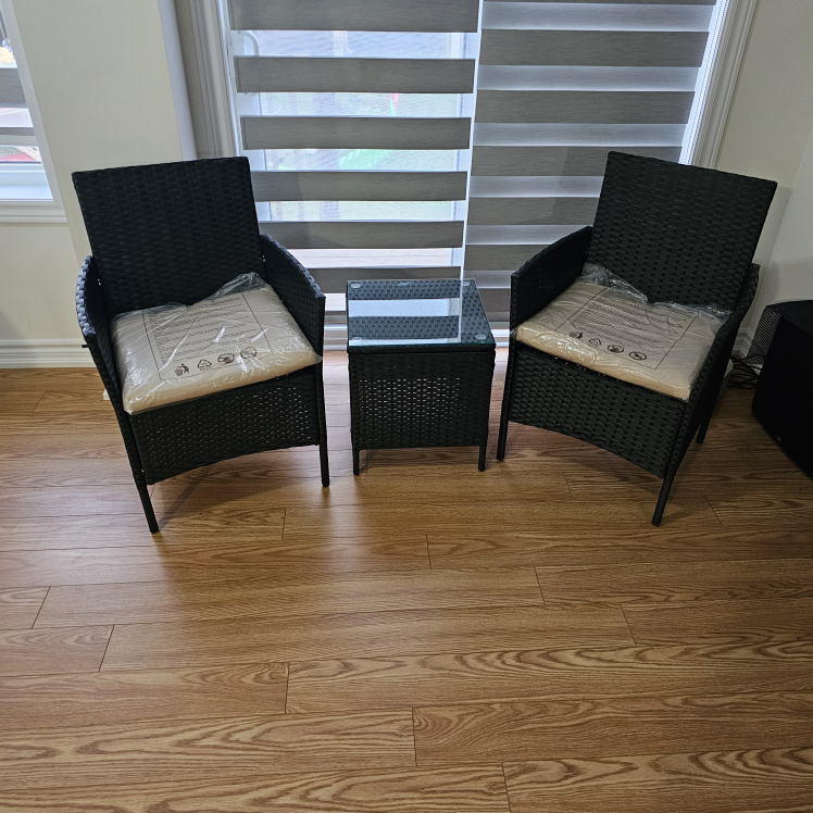 New Black Wicker Patio Set