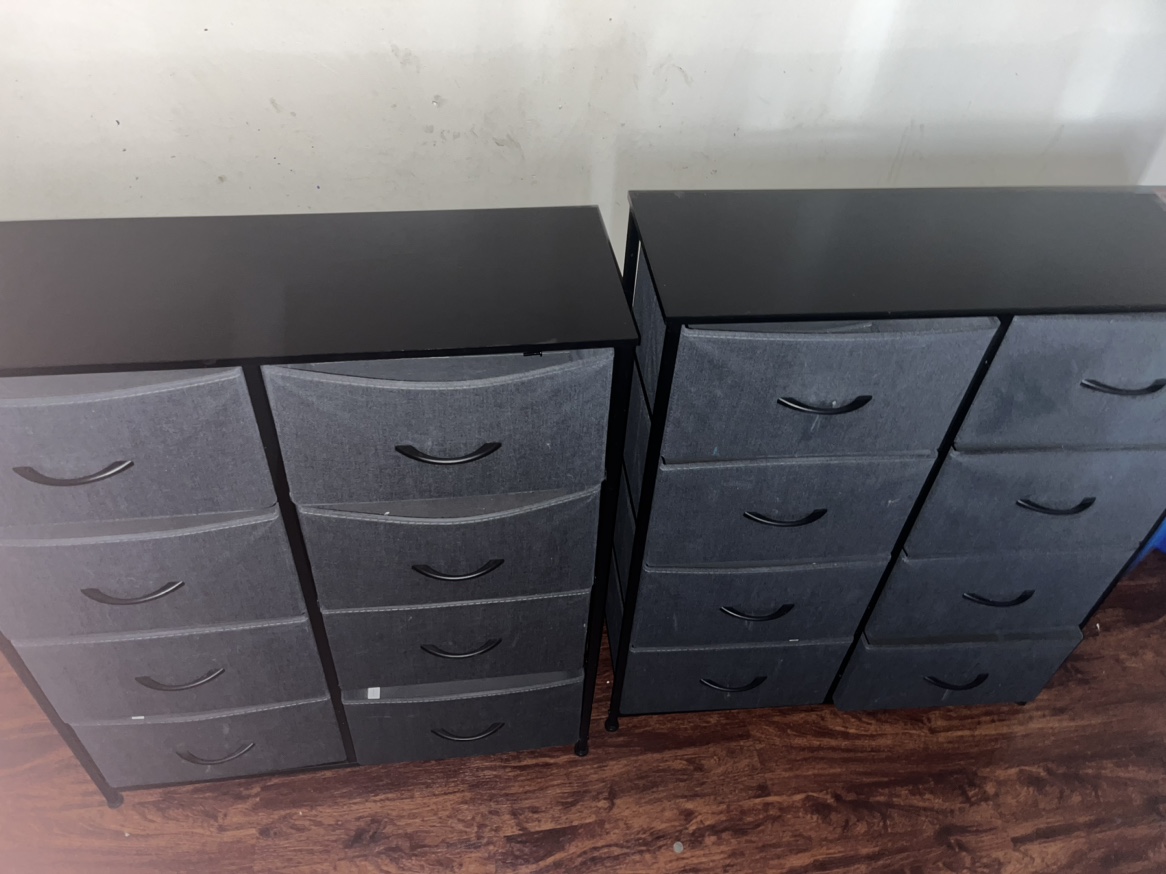 Black 6-Drawer Dressers (Set of 2)