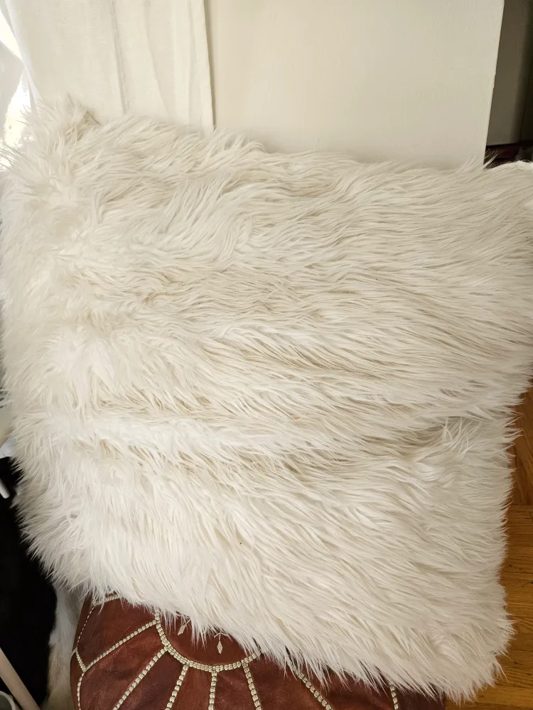 White Faux Fur Pillows thumbnail
