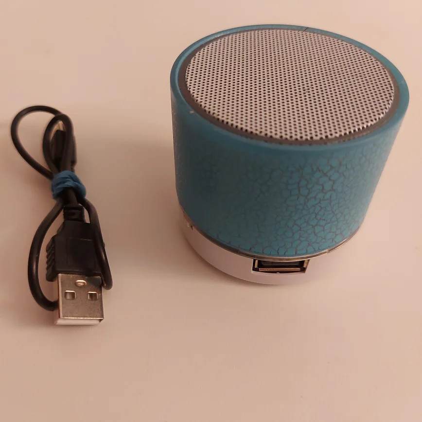 Blue Bluetooth Speaker with Charging Cable thumbnail
