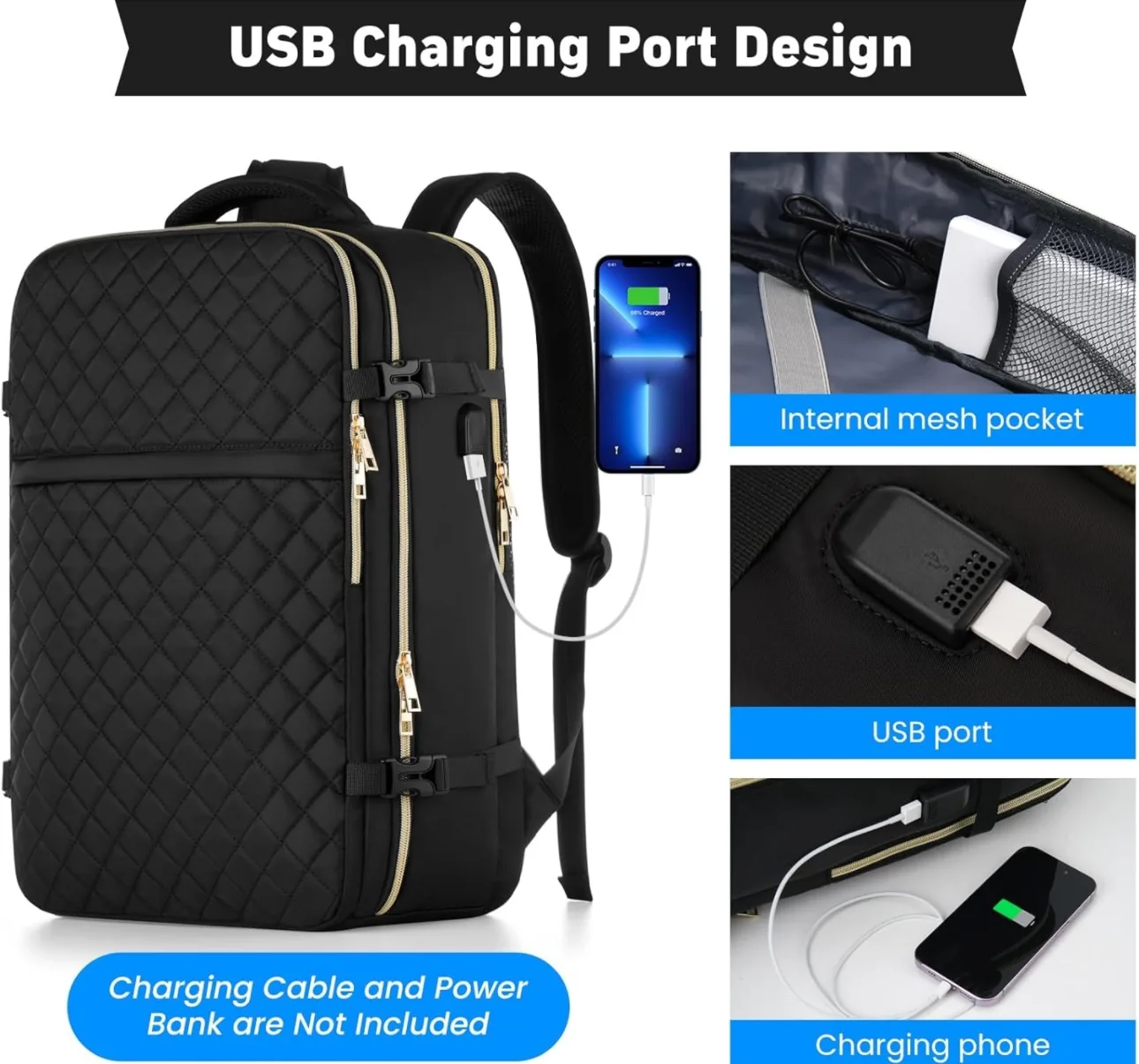 Black Travel Backpack thumbnail