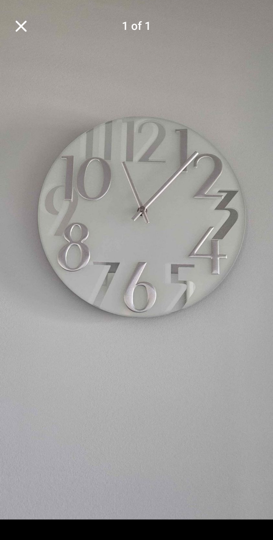 Silver Wall Clock