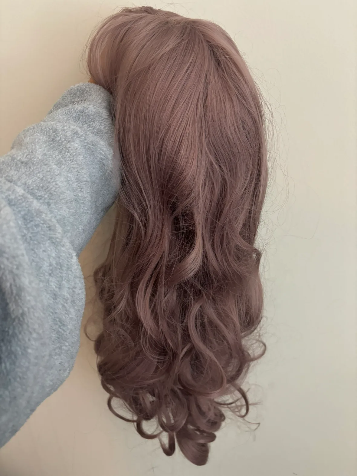 Ash Pink Synthetic Wig with Bangs image indicator(4)