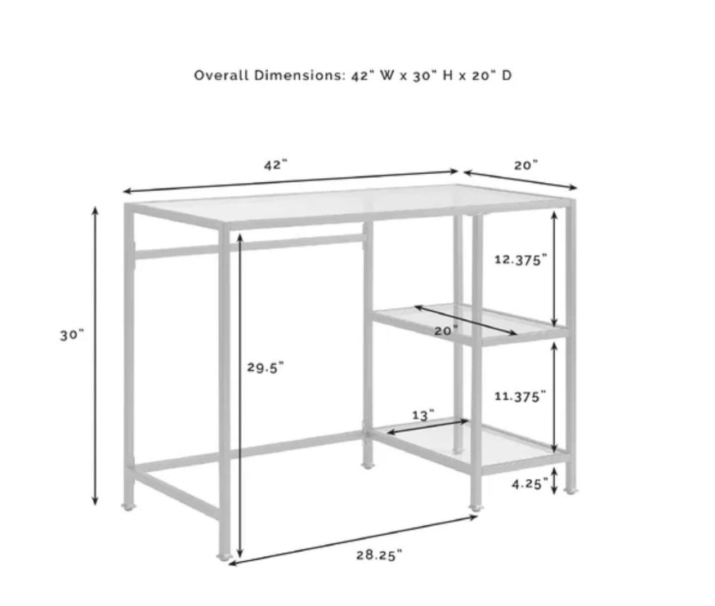 Gold Glass Desk - photo 3