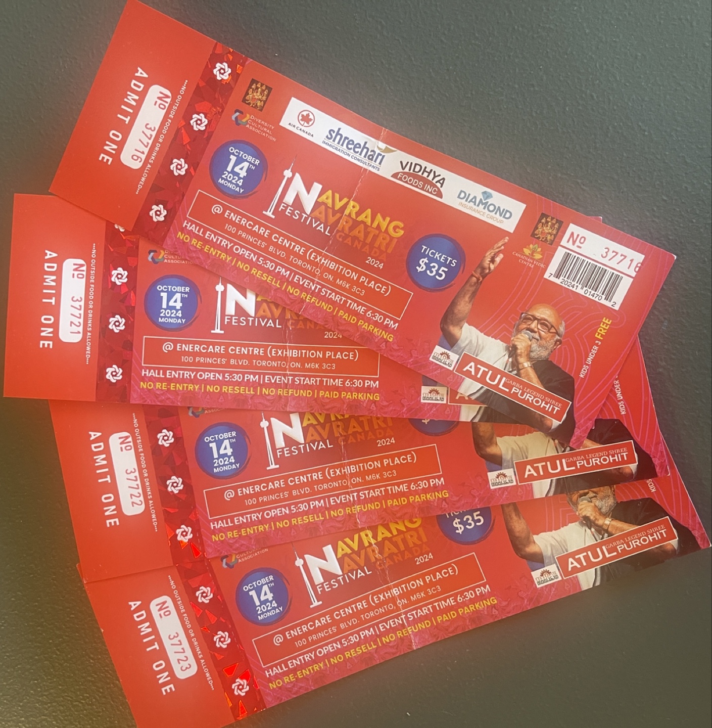 4 passes for Atul Purohit Garba -14th OCTOBER