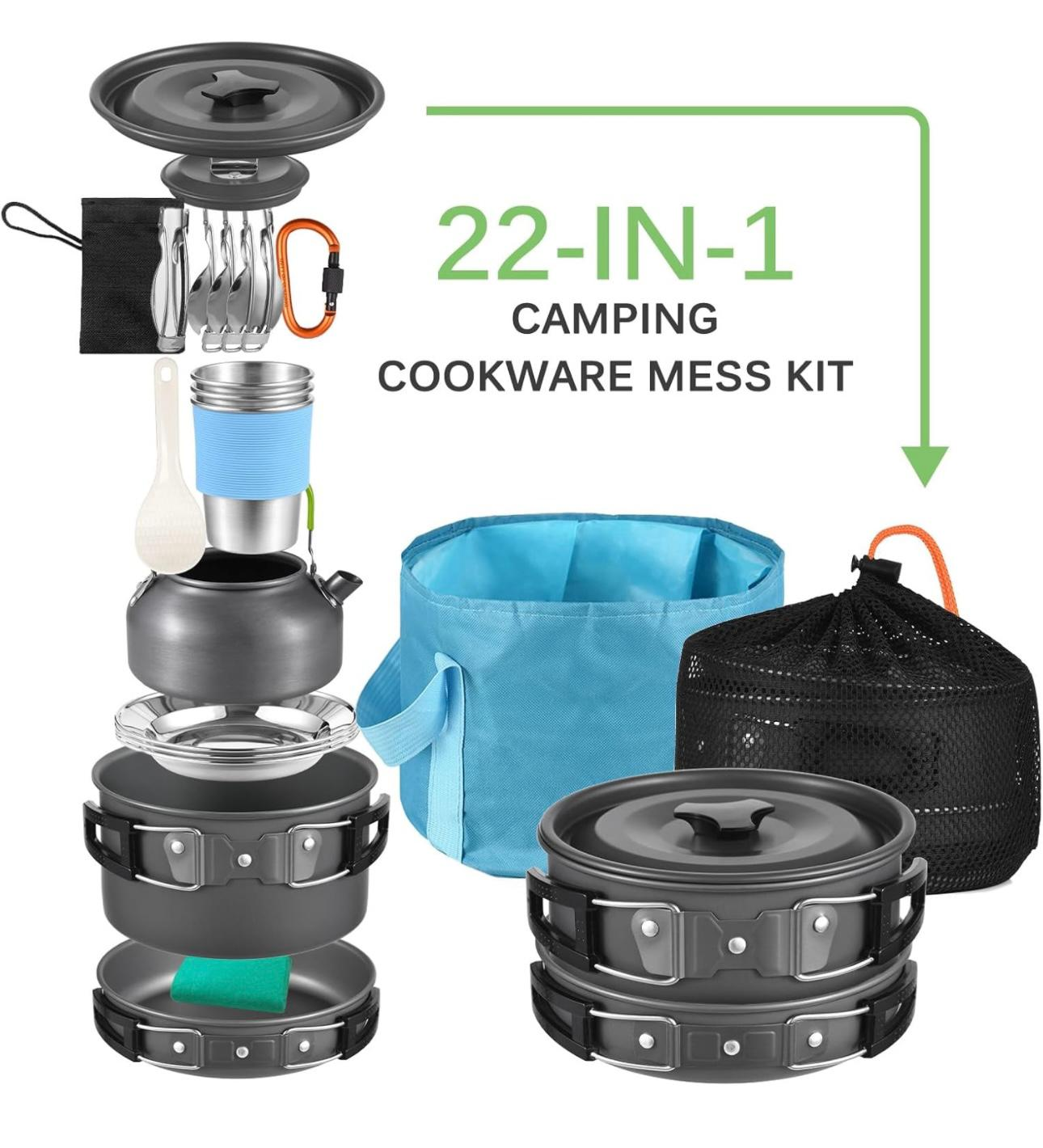 22-in-1 Camping Cookware Kit