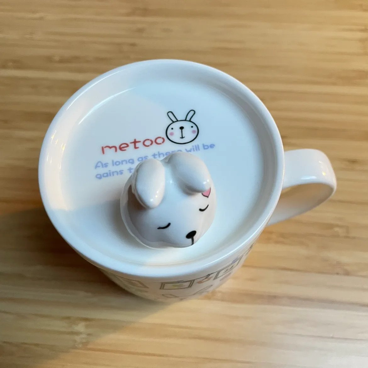 Cute Rabbit and Bear Ceramic Mug with Lid image indicator(3)