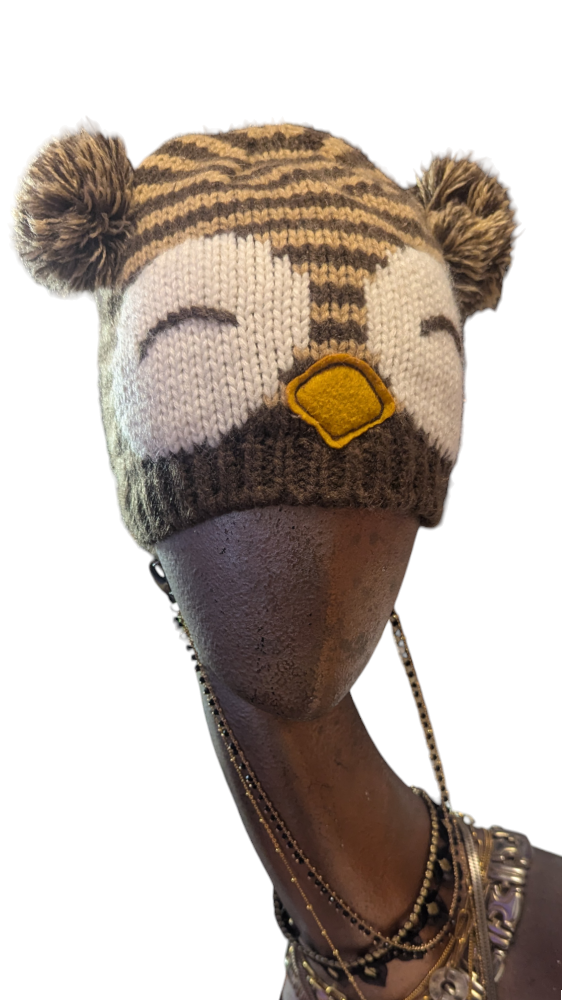Sweet sleepy Owl Knit Toque w/pom pom ears - OS - - photo 3