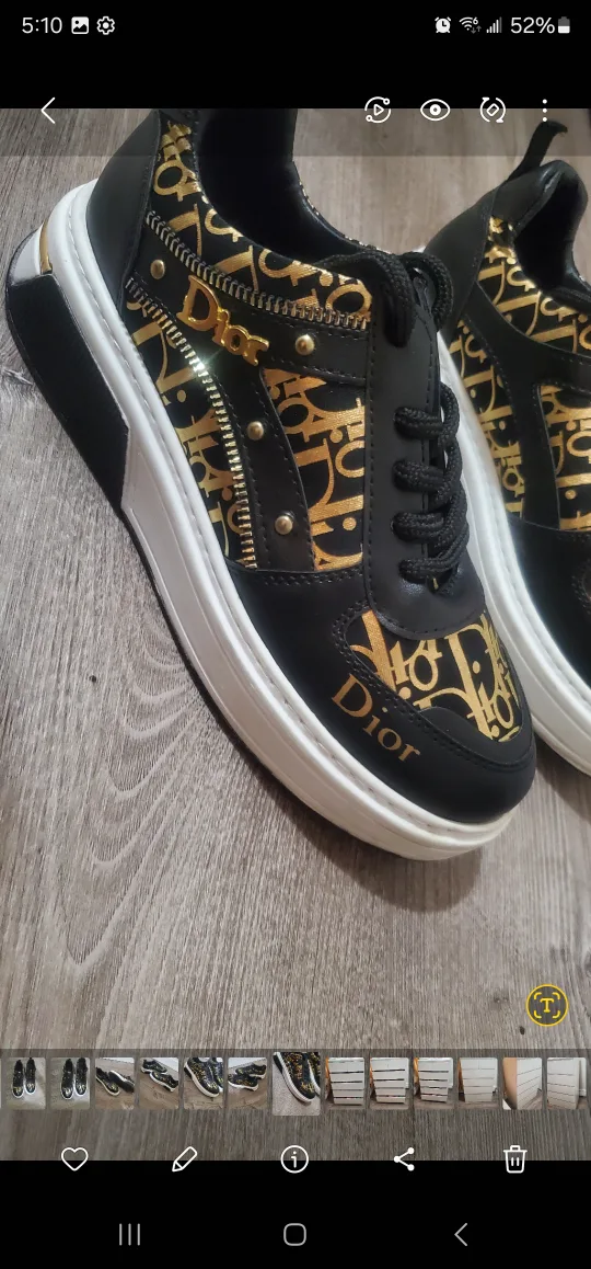 Black and Gold Platform Sneakers thumbnail