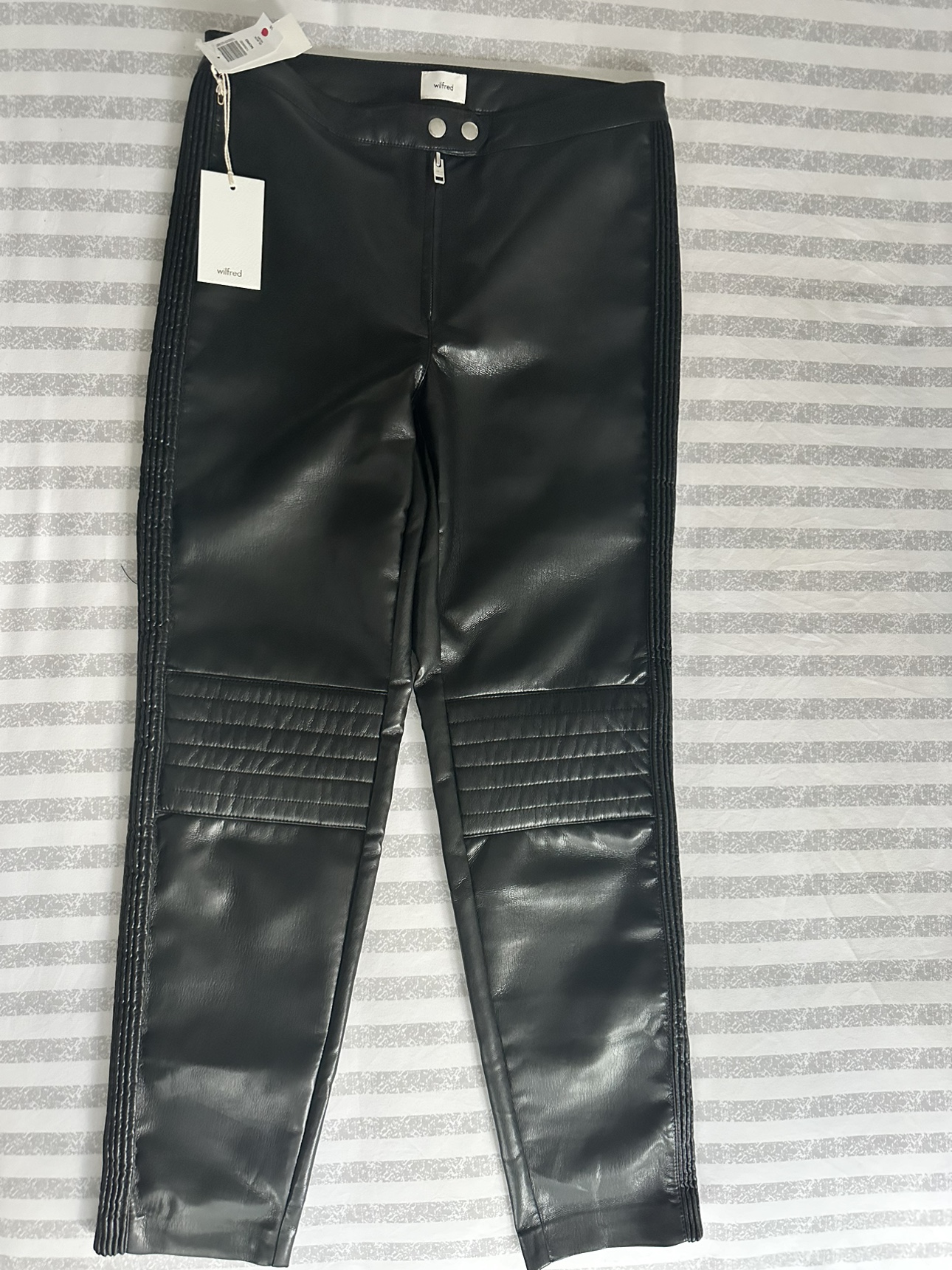 (New) Wilfred Black Faux Leather Pants Size 10 - photo 3