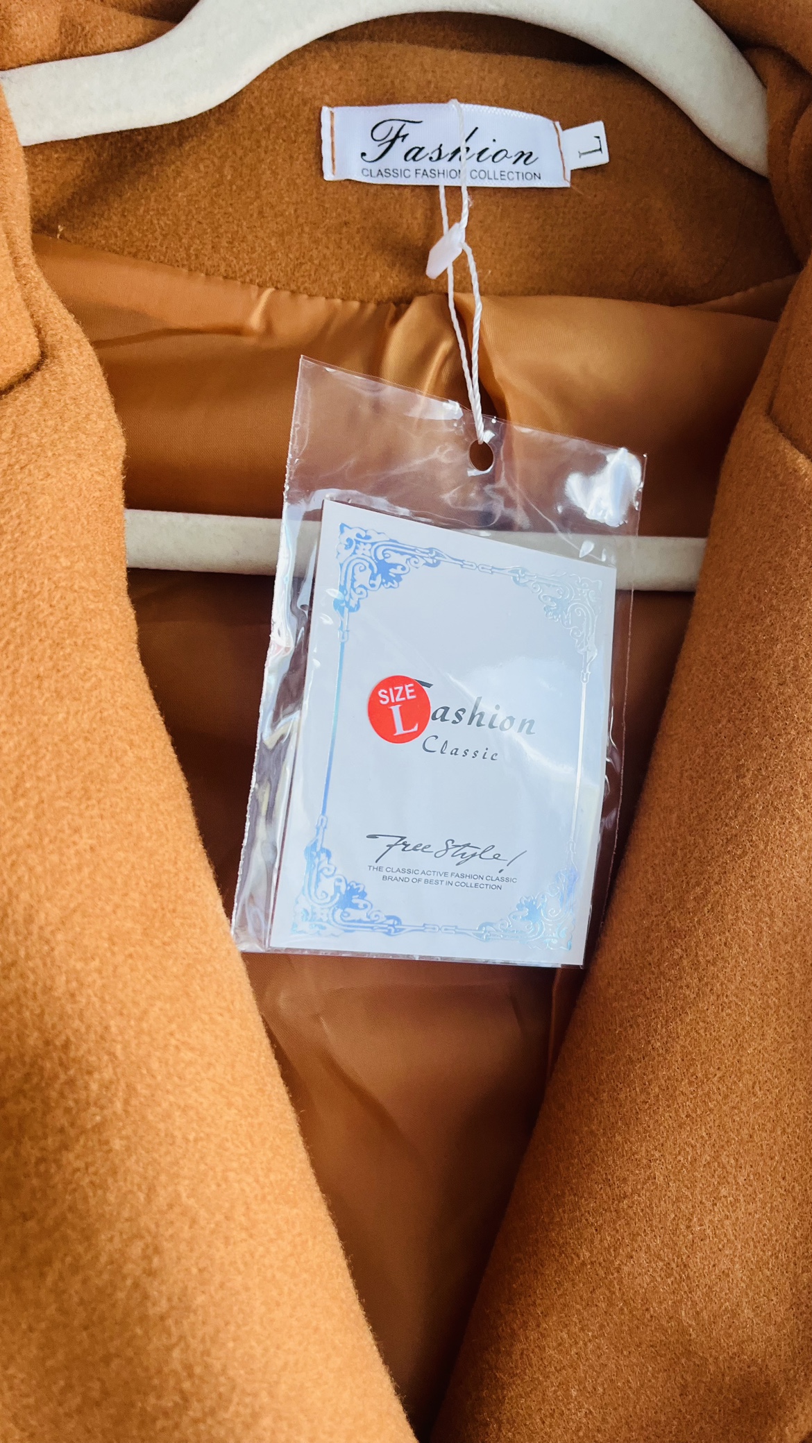 Brown Double Breasted Peacoat with Belt - photo 4