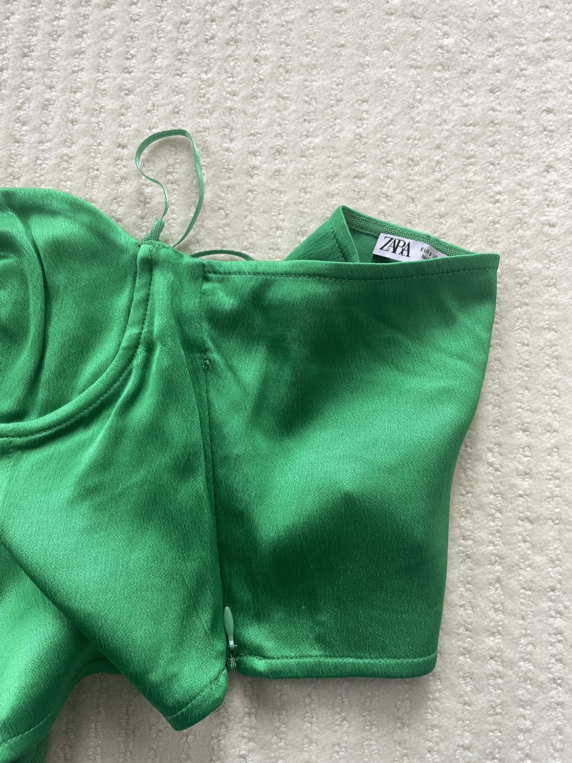Zara Green Satin Corset Top - photo 3